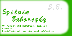 szilvia baborszky business card